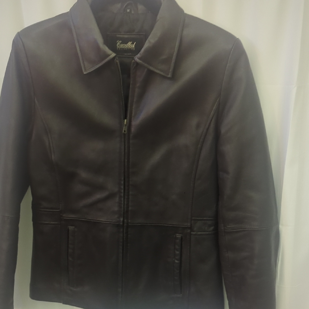 Excelled Collection Dark Brown Leather Jacket for Women Size MEDIUM